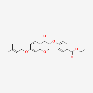 molecular formula C23H22O6 B2909509 Ethyl 4-[7-(3-methylbut-2-enoxy)-4-oxochromen-3-yl]oxybenzoate CAS No. 858764-20-2