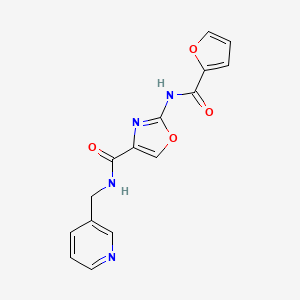 molecular formula C15H12N4O4 B2909512 2-(furan-2-carboxamido)-N-(pyridin-3-ylmethyl)oxazole-4-carboxamide CAS No. 1286699-76-0