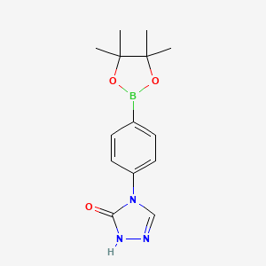 molecular formula C14H18BN3O3 B2909515 4-[4-(Tetramethyl-1,3,2-dioxaborolan-2-yl)phenyl]-2H-1,2,4-triazol-3-one CAS No. 2377608-66-5