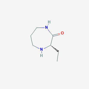 molecular formula C7H14N2O B2909523 (3S)-3-ethyl-1,4-diazepan-2-one CAS No. 2090219-08-0