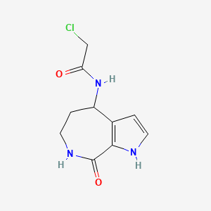 molecular formula C10H12ClN3O2 B2909524 2-Chloro-N-(8-oxo-4,5,6,7-tetrahydro-1H-pyrrolo[2,3-c]azepin-4-yl)acetamide CAS No. 2411254-93-6
