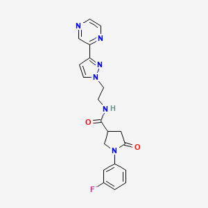 1-(3-fluorophenyl)-5-oxo-N-(2-(3-(pyrazin-2-yl)-1H-pyrazol-1-yl)ethyl)pyrrolidine-3-carboxamide