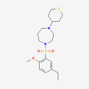 molecular formula C19H30N2O3S2 B2909538 1-(5-Ethyl-2-methoxybenzenesulfonyl)-4-(thian-4-yl)-1,4-diazepane CAS No. 2097920-37-9