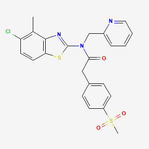 molecular formula C23H20ClN3O3S2 B2909540 N-(5-chloro-4-methylbenzo[d]thiazol-2-yl)-2-(4-(methylsulfonyl)phenyl)-N-(pyridin-2-ylmethyl)acetamide CAS No. 919852-74-7