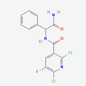 2-[(2,6-Dichloro-5-fluoropyridin-3-yl)formamido]-2-phenylacetamide