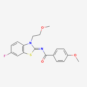molecular formula C18H17FN2O3S B2909548 (Z)-N-(6-fluoro-3-(2-methoxyethyl)benzo[d]thiazol-2(3H)-ylidene)-4-methoxybenzamide CAS No. 864976-37-4