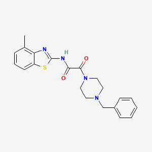 molecular formula C21H22N4O2S B2909549 2-(4-benzylpiperazin-1-yl)-N-(4-methylbenzo[d]thiazol-2-yl)-2-oxoacetamide CAS No. 899743-84-1