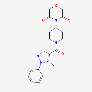4-(1-(5-methyl-1-phenyl-1H-pyrazole-4-carbonyl)piperidin-4-yl)morpholine-3,5-dione