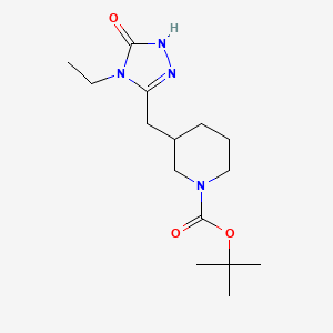 molecular formula C15H26N4O3 B2909572 tert-butyl 3-((4-ethyl-5-oxo-4,5-dihydro-1H-1,2,4-triazol-3-yl)methyl)piperidine-1-carboxylate CAS No. 2034586-07-5