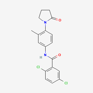 molecular formula C18H16Cl2N2O2 B2909579 2,5-dichloro-N-(3-methyl-4-(2-oxopyrrolidin-1-yl)phenyl)benzamide CAS No. 941956-86-1