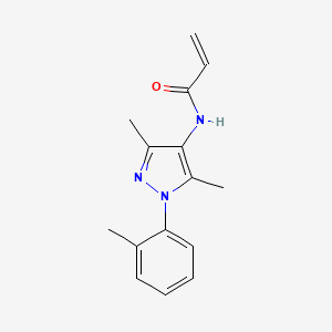 molecular formula C15H17N3O B2909585 N-[3,5-Dimethyl-1-(2-methylphenyl)pyrazol-4-yl]prop-2-enamide CAS No. 2305316-89-4