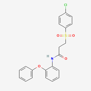 molecular formula C21H18ClNO4S B2909586 3-(4-chlorophenyl)sulfonyl-N-(2-phenoxyphenyl)propanamide CAS No. 895465-23-3