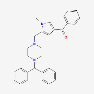 molecular formula C30H31N3O B2909587 {5-[(4-benzhydrylpiperazino)methyl]-1-methyl-1H-pyrrol-3-yl}(phenyl)methanone CAS No. 866149-64-6