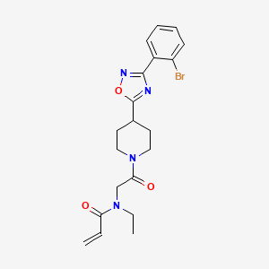 N-[2-[4-[3-(2-Bromophenyl)-1,2,4-oxadiazol-5-yl]piperidin-1-yl]-2-oxoethyl]-N-ethylprop-2-enamide