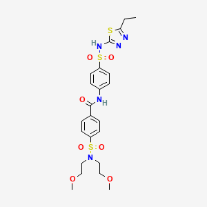 4-(N,N-bis(2-methoxyethyl)sulfamoyl)-N-(4-(N-(5-ethyl-1,3,4-thiadiazol-2-yl)sulfamoyl)phenyl)benzamide
