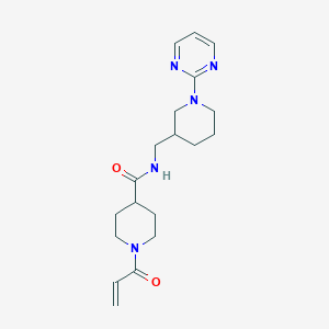 molecular formula C19H27N5O2 B2909602 1-Prop-2-enoyl-N-[(1-pyrimidin-2-ylpiperidin-3-yl)methyl]piperidine-4-carboxamide CAS No. 2361772-33-8