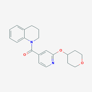 molecular formula C20H22N2O3 B2909608 (3,4-dihydroquinolin-1(2H)-yl)(2-((tetrahydro-2H-pyran-4-yl)oxy)pyridin-4-yl)methanone CAS No. 2034240-48-5