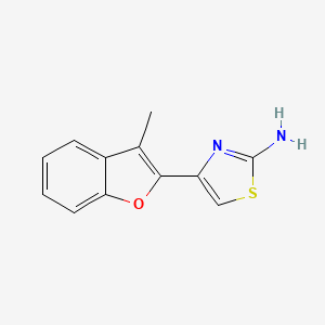 molecular formula C12H10N2OS B2909609 4-(3-Methyl-1-benzofuran-2-yl)-1,3-thiazol-2-amine CAS No. 940803-12-3