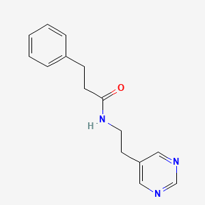 molecular formula C15H17N3O B2909621 3-phenyl-N-(2-(pyrimidin-5-yl)ethyl)propanamide CAS No. 2034518-88-0