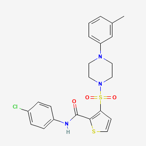 molecular formula C22H22ClN3O3S2 B2909622 N-(4-chlorophenyl)-3-{[4-(3-methylphenyl)piperazin-1-yl]sulfonyl}thiophene-2-carboxamide CAS No. 1207013-57-7