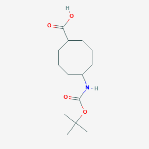 molecular formula C14H25NO4 B2909624 5-[(2-Methylpropan-2-yl)oxycarbonylamino]cyclooctane-1-carboxylic acid CAS No. 2137535-49-8