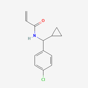 molecular formula C13H14ClNO B2909634 N-[(4-Chlorophenyl)-cyclopropylmethyl]prop-2-enamide CAS No. 2188319-42-6