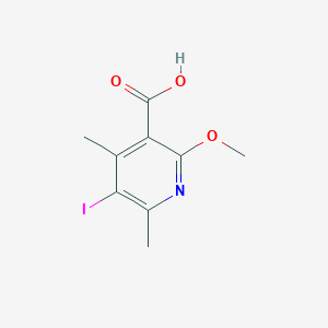 molecular formula C9H10INO3 B2909648 5-Iodo-2-methoxy-4,6-dimethylpyridine-3-carboxylic acid CAS No. 2256060-46-3