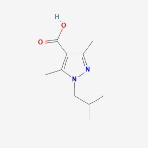 molecular formula C10H16N2O2 B2909663 1-Isobutyl-3,5-dimethyl-1H-pyrazole-4-carboxylic acid CAS No. 1017486-36-0