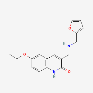 molecular formula C17H18N2O3 B2909666 6-Ethoxy-3-{[(furan-2-ylmethyl)-amino]-methyl}-1H-quinolin-2-one CAS No. 333419-44-6