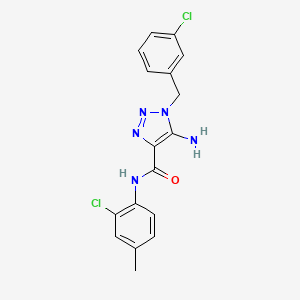 5-amino-N-(2-chloro-4-methylphenyl)-1-[(3-chlorophenyl)methyl]triazole-4-carboxamide