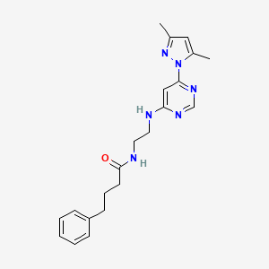 N-(2-((6-(3,5-dimethyl-1H-pyrazol-1-yl)pyrimidin-4-yl)amino)ethyl)-4-phenylbutanamide