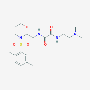 molecular formula C19H30N4O5S B2909674 N-[2-(dimethylamino)ethyl]-N'-{[3-(2,5-dimethylbenzenesulfonyl)-1,3-oxazinan-2-yl]methyl}ethanediamide CAS No. 872724-24-8