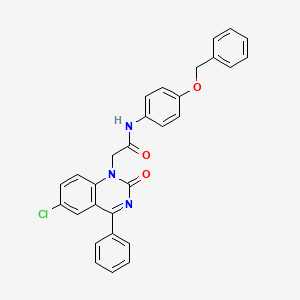 molecular formula C29H22ClN3O3 B2909679 N-(4-(苯甲氧基)苯基)-2-(6-氯-2-氧代-4-苯基喹唑啉-1(2H)-基)乙酰胺 CAS No. 1112440-23-9