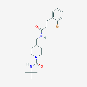 molecular formula C20H30BrN3O2 B2909680 4-((3-(2-bromophenyl)propanamido)methyl)-N-(tert-butyl)piperidine-1-carboxamide CAS No. 1798028-09-7