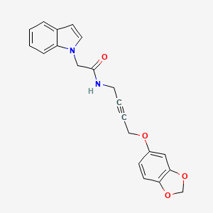 N-(4-(benzo[d][1,3]dioxol-5-yloxy)but-2-yn-1-yl)-2-(1H-indol-1-yl)acetamide