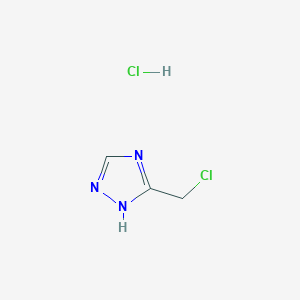 molecular formula C3H5Cl2N3 B2909684 3-(chloromethyl)-1H-1,2,4-triazole hydrochloride CAS No. 55928-92-2; 95728-51-1