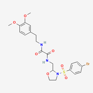 N1-((3-((4-bromophenyl)sulfonyl)oxazolidin-2-yl)methyl)-N2-(3,4-dimethoxyphenethyl)oxalamide