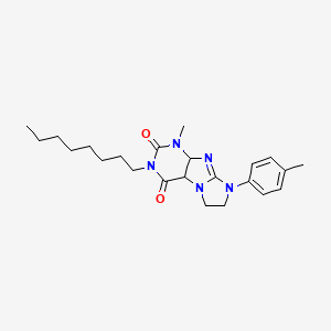 1-methyl-8-(4-methylphenyl)-3-octyl-1H,2H,3H,4H,6H,7H,8H-imidazo[1,2-g]purine-2,4-dione