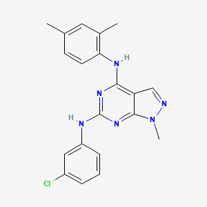 molecular formula C20H19ClN6 B2909706 N6-(3-chlorophenyl)-N4-(2,4-dimethylphenyl)-1-methyl-1H-pyrazolo[3,4-d]pyrimidine-4,6-diamine CAS No. 896001-63-1