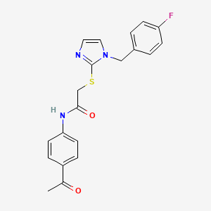 N-(4-acetylphenyl)-2-[1-[(4-fluorophenyl)methyl]imidazol-2-yl]sulfanylacetamide