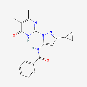 N-[5-Cyclopropyl-2-(4,5-dimethyl-6-oxo-1H-pyrimidin-2-yl)pyrazol-3-yl]benzamide