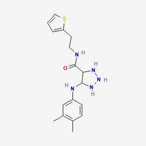 molecular formula C17H19N5OS B2909714 5-(3,4-dimethylanilino)-N-(2-thiophen-2-ylethyl)triazolidine-4-carboxamide CAS No. 1291854-47-1