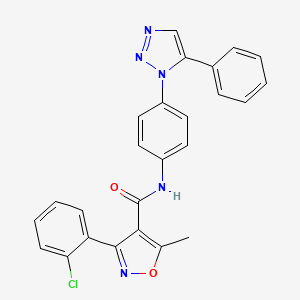 molecular formula C25H18ClN5O2 B2909731 3-(2-chlorophenyl)-5-methyl-N-[4-(5-phenyltriazol-1-yl)phenyl]-1,2-oxazole-4-carboxamide CAS No. 850903-43-4