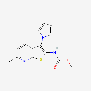 ethyl N-[4,6-dimethyl-3-(1H-pyrrol-1-yl)thieno[2,3-b]pyridin-2-yl]carbamate