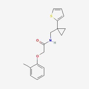 molecular formula C17H19NO2S B2909744 N-((1-(thiophen-2-yl)cyclopropyl)methyl)-2-(o-tolyloxy)acetamide CAS No. 1203374-32-6
