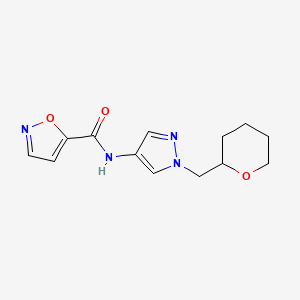 N-(1-((tetrahydro-2H-pyran-2-yl)methyl)-1H-pyrazol-4-yl)isoxazole-5-carboxamide