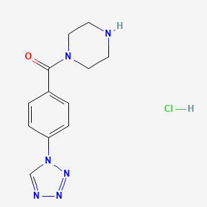 molecular formula C12H15ClN6O B2909757 1-[4-(1H-tetrazol-1-yl)benzoyl]piperazine hydrochloride CAS No. 1170474-58-4