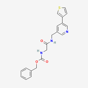 molecular formula C20H19N3O3S B2909776 Benzyl (2-oxo-2-(((5-(thiophen-3-yl)pyridin-3-yl)methyl)amino)ethyl)carbamate CAS No. 1788852-39-0