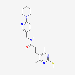 molecular formula C21H29N5OS B2909819 3-[4,6-dimethyl-2-(methylsulfanyl)pyrimidin-5-yl]-N-{[6-(piperidin-1-yl)pyridin-3-yl]methyl}propanamide CAS No. 1223463-68-0