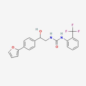 molecular formula C20H17F3N2O3 B2909820 1-{2-[4-(Furan-2-yl)phenyl]-2-hydroxyethyl}-3-[2-(trifluoromethyl)phenyl]urea CAS No. 2097867-45-1